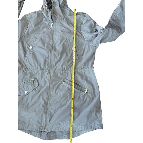 Michael Kors Gray Hooded Full Zip Shell Womens XL Jacket - Picture 7 of 8